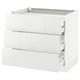 Centr. White, modern, high gloss, with 3 drawers, sleek design.