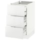 SEKTION white gloss kitchen cabinet with three drawers.