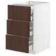 SEKTION / MAXIMERA Base cabinet w 3 fronts/4 drawers, white/Sinarp brown, 18x24x30 "