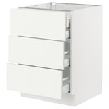 SEKTION / MAXIMERA Base cabinet w 3 fronts/4 drawers, white/Vallstena white, 24x24x30 "