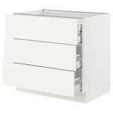 SEKTION / MAXIMERA Base cabinet w 3 fronts/4 drawers, white/Vallstena white, 36x24x30 "