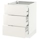 White ikea SEKTION kitchen unit with three drawers, modern minimalist design.