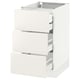 A white SEKTION kitchen cabinet with three drawers. The design is modern and minimalist with sleek drawer fronts.