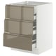 SEKTION / MAXIMERA Base cabinet w 3 fronts/4 drawers, white/Voxtorp high-gloss dark grey-brown, 24x24x30 "