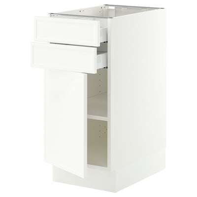 SEKTION / MAXIMERA Base cabinet w door/2 drawers, white/Aspudden matte white, 15x24x30 "