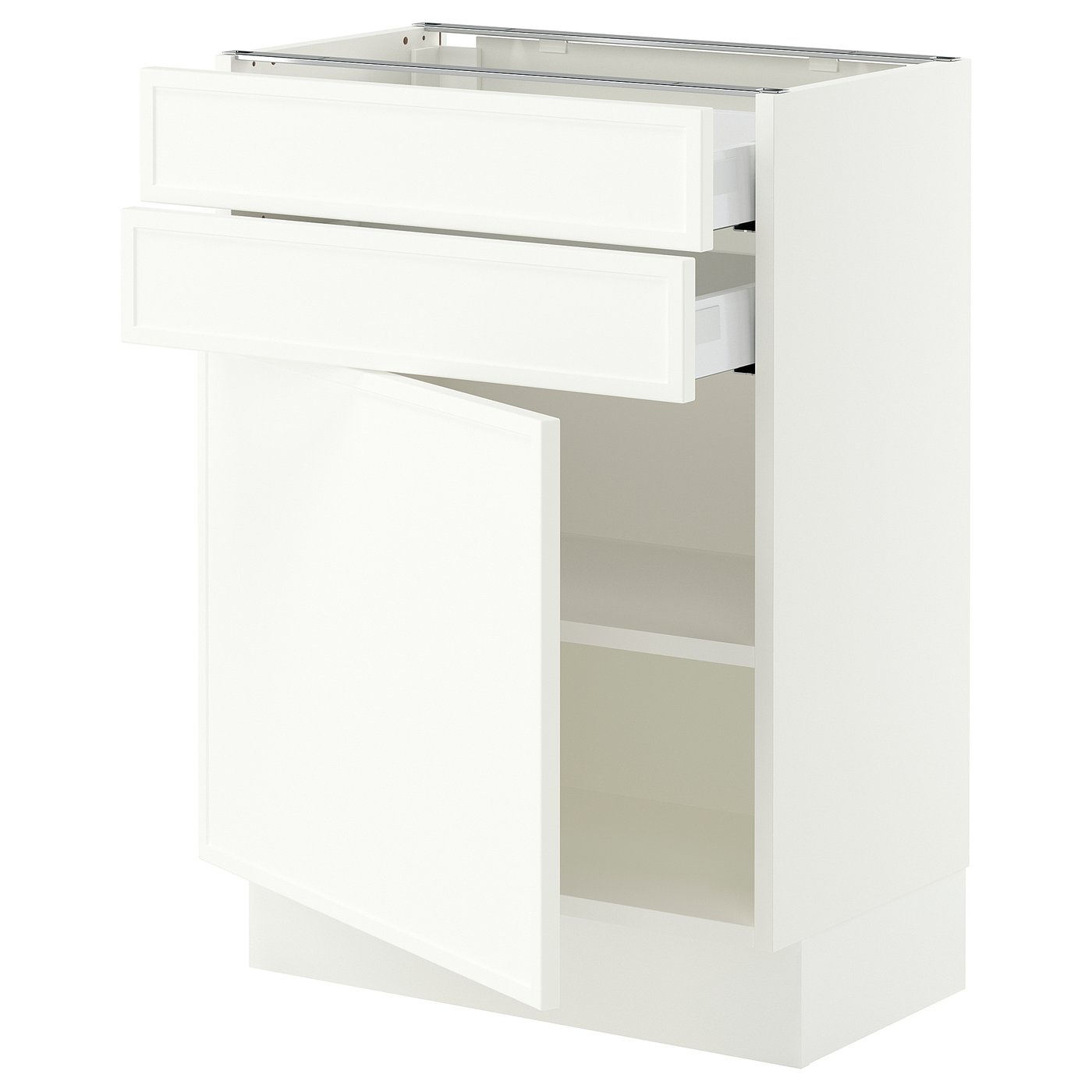 SEKTION / MAXIMERA base cabinet w door/2 drawers, white/Aspudden