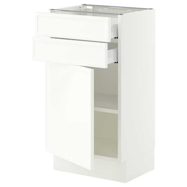 SEKTION / MAXIMERA Base cabinet w door/2 drawers, white/Aspudden matte white, 18x15x30 "