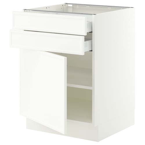 SEKTION / MAXIMERA Base cabinet w door/2 drawers, white/Aspudden matte white, 24x24x30 "
