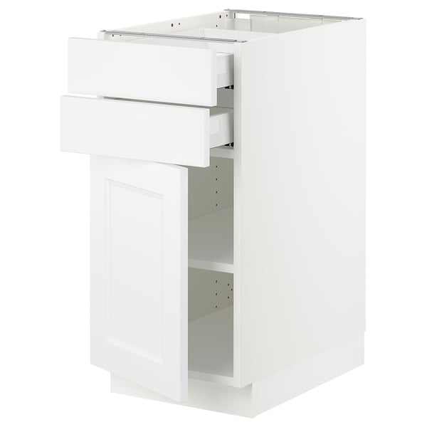 SEKTION / MAXIMERA Base cabinet w door/2 drawers, white/Axstad matte white, 15x24x30 "