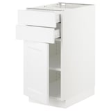 SEKTION / MAXIMERA Base cabinet w door/2 drawers, white/Axstad matte white, 15x24x30 "