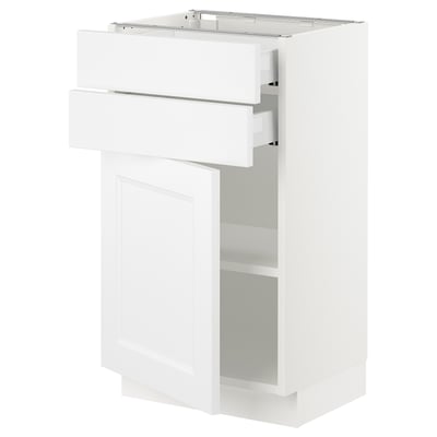 SEKTION / MAXIMERA Base cabinet w door/2 drawers, white/Axstad matte white, 18x15x30 "