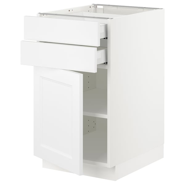 SEKTION / MAXIMERA Base cabinet w door/2 drawers, white/Axstad matte white, 18x24x30 "