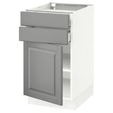 SEKTION / MAXIMERA Base cabinet w door/2 drawers, white/Bodbyn gray, 18x24x30 "