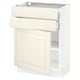 SEKTION / MAXIMERA Base cabinet w door/2 drawers, white/Bodbyn off-white, 24x15x30 "