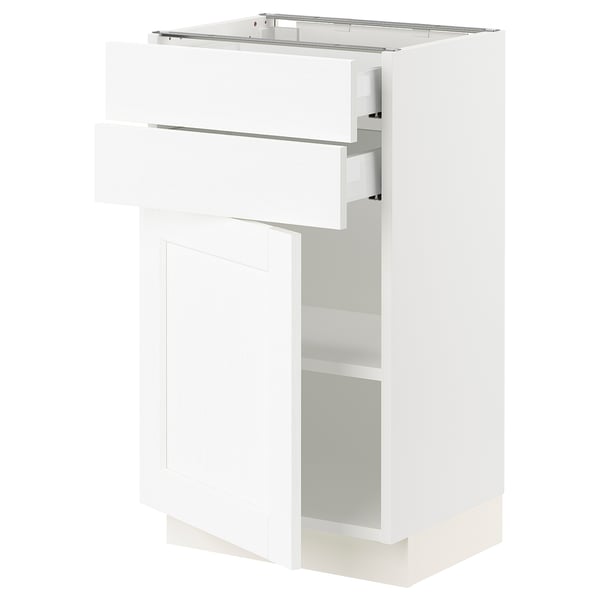 SEKTION / MAXIMERA Base cabinet w door/2 drawers, white Enköping/white wood effect, 18x15x30 "