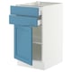 SEKTION / MAXIMERA Base cabinet w door/2 drawers, white/Lerhyttan blue, 18x24x30 "