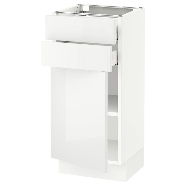 SEKTION / MAXIMERA Base cabinet w door/2 drawers, white/Ringhult white, 15x15x30 "