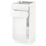 SEKTION / MAXIMERA Base cabinet w door/2 drawers, white/Ringhult white, 15x15x30 "