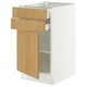 SEKTION / MAXIMERA Base cabinet w door/2 drawers, white/Sinarp oak veneer, 18x24x30 "