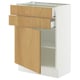 SEKTION / MAXIMERA Base cabinet w door/2 drawers, white/Sinarp oak veneer, 24x15x30 "