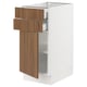 SEKTION / MAXIMERA Base cabinet w door/2 drawers, white/Tistorp brown walnut effect, 15x24x30 "