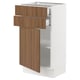 SEKTION / MAXIMERA Base cabinet w door/2 drawers, white/Tistorp brown walnut effect, 18x15x30 "