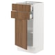 SEKTION / MAXIMERA Base cabinet w door/2 drawers, white/Tistorp brown walnut effect, 15x15x30 "