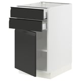 SEKTION / MAXIMERA Base cabinet w door/2 drawers, white/Upplöv matte anthracite, 18x24x30 "