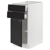 SEKTION / MAXIMERA Base cabinet w door/2 drawers, white/Upplöv matte anthracite, 15x24x30 "