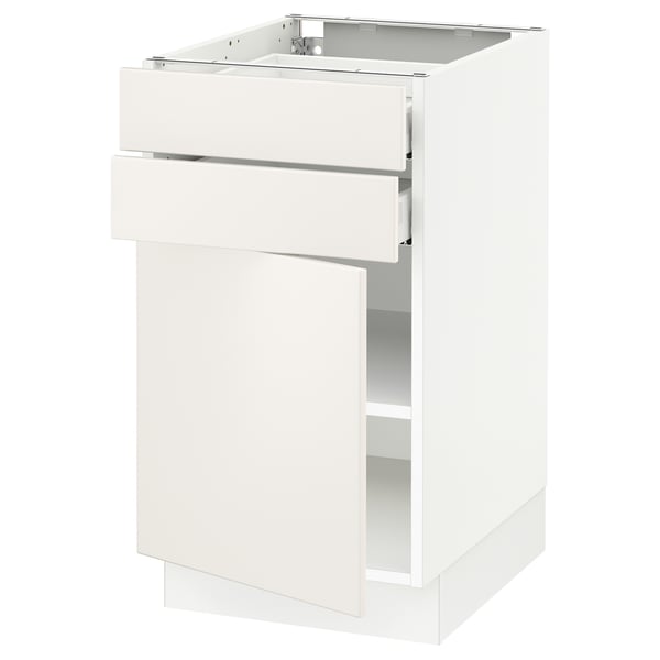 SEKTION / MAXIMERA Base cabinet w door/2 drawers, white/Veddinge white, 18x24x30 "
