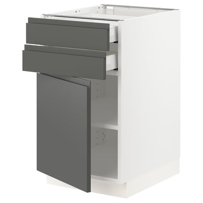 SEKTION / MAXIMERA Base cabinet w door/2 drawers, white/Voxtorp dark gray, 18x24x30 "