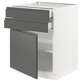 SEKTION / MAXIMERA Base cabinet w door/2 drawers, white/Voxtorp dark gray, 24x24x30 "