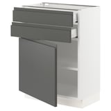 SEKTION / MAXIMERA Base cabinet w door/2 drawers, white/Voxtorp dark gray, 24x15x30 "