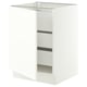 SEKTION / MAXIMERA Base cabinet with 1 door/3 drawers, white/Aspudden matte white, 24x24x30 "