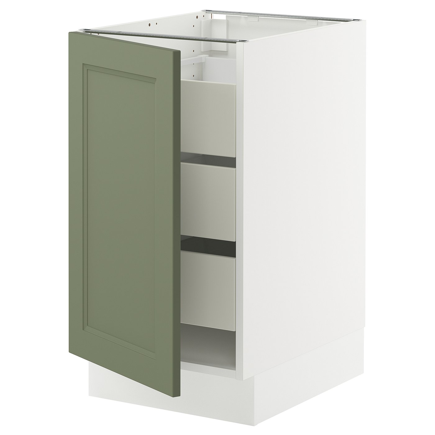 SEKTION / MAXIMERA base cabinet with 1 door/3 drawers, white