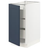 SEKTION / MAXIMERA Base cabinet with 1 door/3 drawers, white Axstad/matte blue, 15x24x30 "