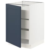 SEKTION / MAXIMERA Base cabinet with 1 door/3 drawers, white Axstad/matte blue, 21x24x30 "