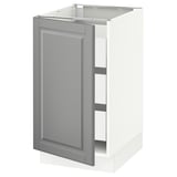 SEKTION / MAXIMERA Base cabinet with 1 door/3 drawers, white/Bodbyn gray, 18x24x30 "