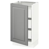 SEKTION / MAXIMERA Base cabinet with 1 door/3 drawers, white/Bodbyn gray, 18x15x30 "