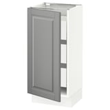 SEKTION / MAXIMERA Base cabinet with 1 door/3 drawers, white/Bodbyn gray, 15x15x30 "