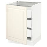 SEKTION / MAXIMERA Base cabinet with 1 door/3 drawers, white/Bodbyn off-white, 24x24x30 "