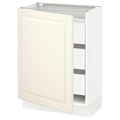 SEKTION / MAXIMERA Base cabinet with 1 door/3 drawers, white/Bodbyn off-white, 24x15x30 "