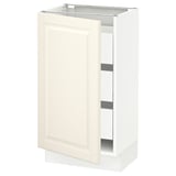 SEKTION / MAXIMERA Base cabinet with 1 door/3 drawers, white/Bodbyn off-white, 18x15x30 "