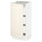 SEKTION / MAXIMERA Base cabinet with 1 door/3 drawers, white/Bodbyn off-white, 15x15x30 "