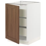 SEKTION / MAXIMERA Base cabinet with 1 door/3 drawers, white Enköping/brown walnut effect, 21x24x30 "