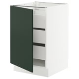 SEKTION / MAXIMERA Base cabinet with 1 door/3 drawers, white/Havstorp deep green, 21x24x30 "