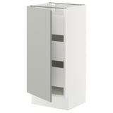 SEKTION / MAXIMERA Base cabinet with 1 door/3 drawers, white/Havstorp light gray, 15x15x30 "