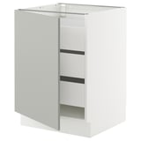 SEKTION / MAXIMERA Base cabinet with 1 door/3 drawers, white/Havstorp light gray, 24x24x30 "
