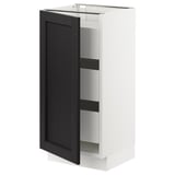 SEKTION / MAXIMERA Base cabinet with 1 door/3 drawers, white/Lerhyttan black stained, 15x15x30 "