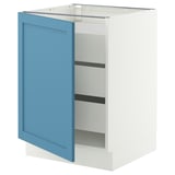 SEKTION / MAXIMERA Base cabinet with 1 door/3 drawers, white/Lerhyttan blue, 24x24x30 "